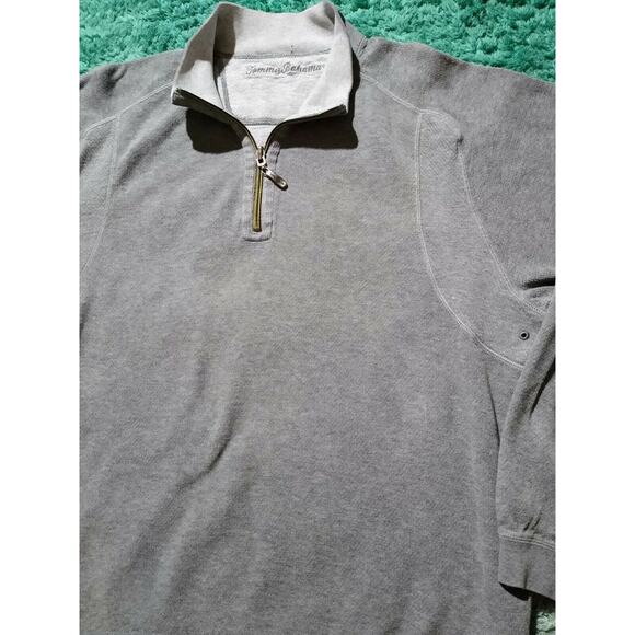 Tommy Bahama 1/4 Zip Long Sleeve Pullover Sweater Size Medium Gray - Picture 2 of 6